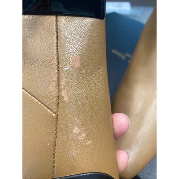 Rag & Bone New York Ankle Boots $595 8.5 Beige Leather Square Toe Bootie S23 - Picture 8 of 9